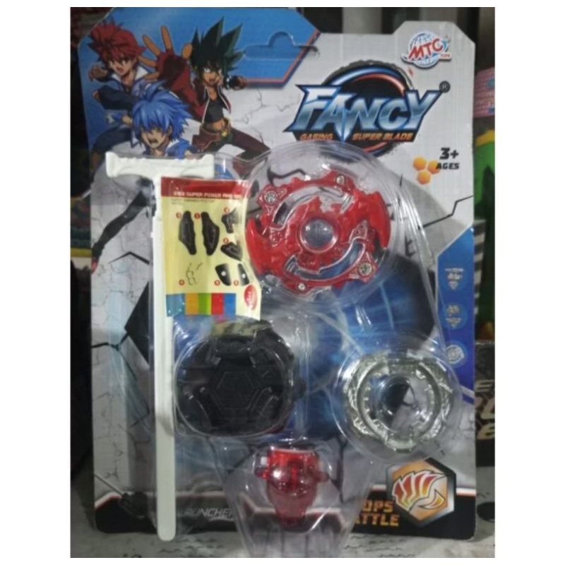 Mainan anak fancy gasing tarik super Blade besi plastik keren gangsing petarung Beyblade kemasan mik
