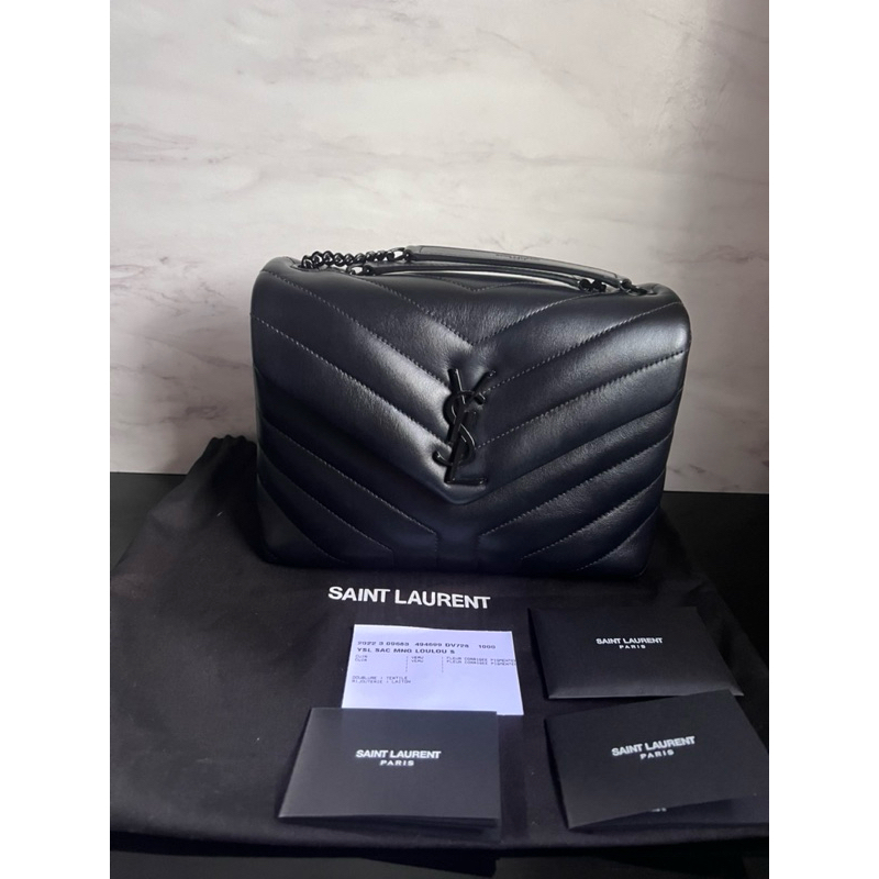 SAINT LAURENT YSL LOULOU SMALL ALL BLACK