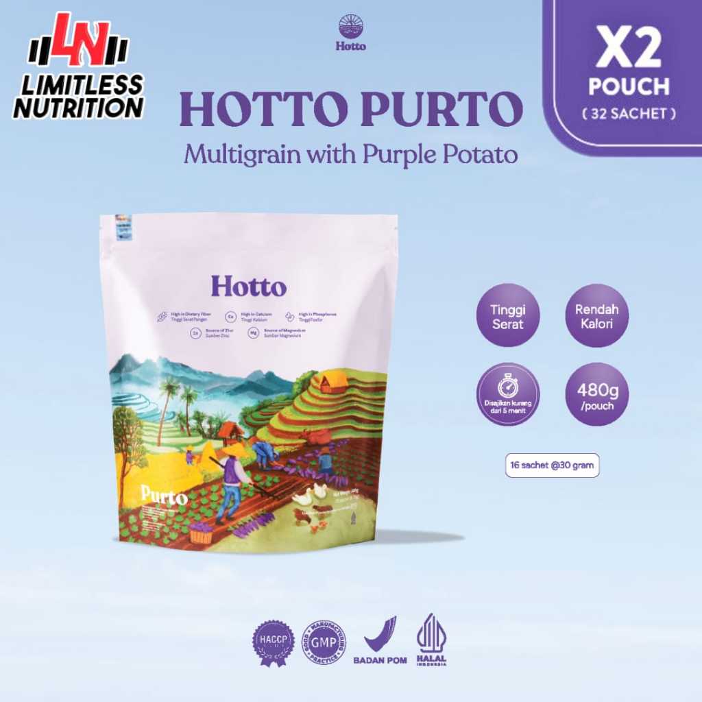 

Hotto Purto Multigrain 2 Pouch - 32 sachet