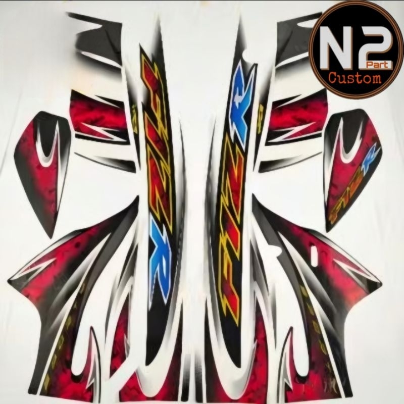 Striping lis sticker polet motor yamaha FIZ R Fiz r 2005 hitam putih