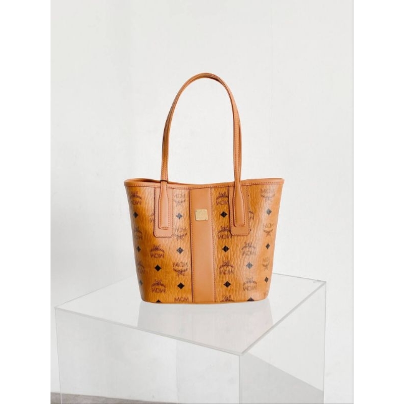 MCM Mini Liz Reversible Tote Bag Cognac