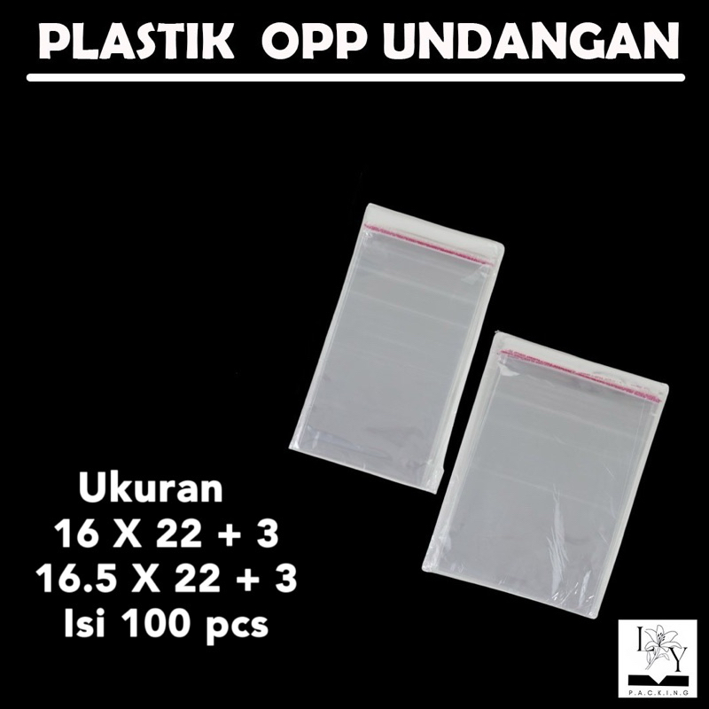 (ISI 100 PCS) Plastik OPP Seal Undangan / Plastik Packing Bening/ Plastik Opp Seal / Plastik OPP Lem