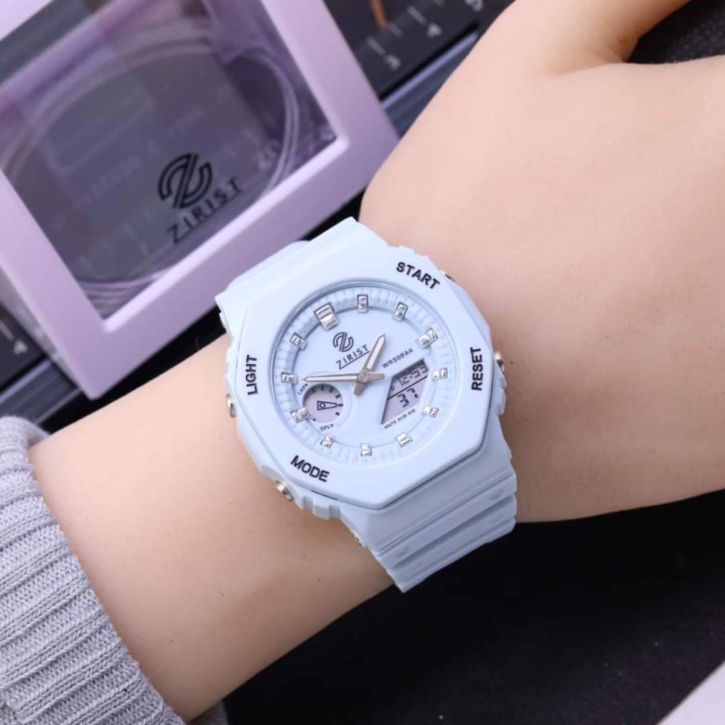 Jam Tangan Digital Analog Cewek/ Cowok Double Time Waterproof Sporty ZIRIST ORIGINAL Buat Renang - Z