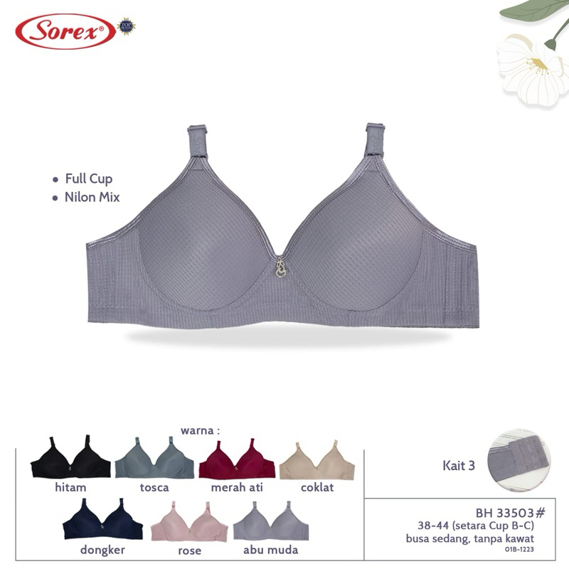 2PCS BH SOREX CUP B -C 33503 KAIT 3 BH BUSA TANPA KAWAT CUP B KAIT 3