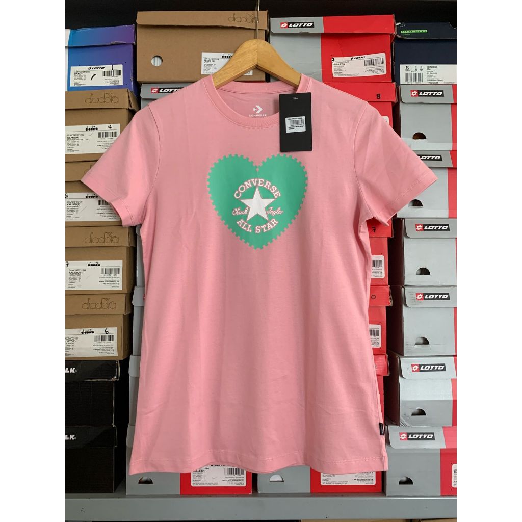 Converse Women T-shirt Pink CONX4WT703PK Kaos Wanita Original