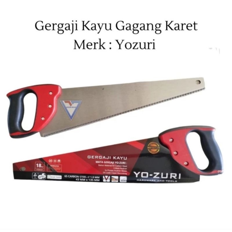 GERGAJI KAYU YOZURI GAGANG KARET 18 INCH