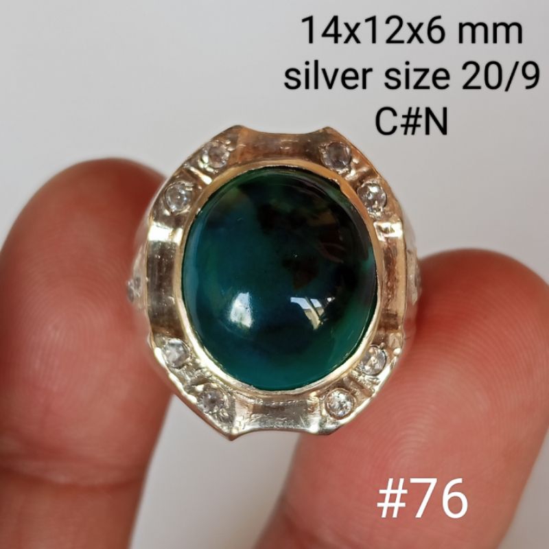 cincin perak,batu natural bacan Doko #76