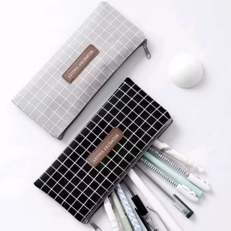 

[ COD ] Tempat Pensil Geometry Valley Pencil Case Motif Kotak Geometri Polkadot Warna Lucu Murah / Tempat Kosmetik Murah