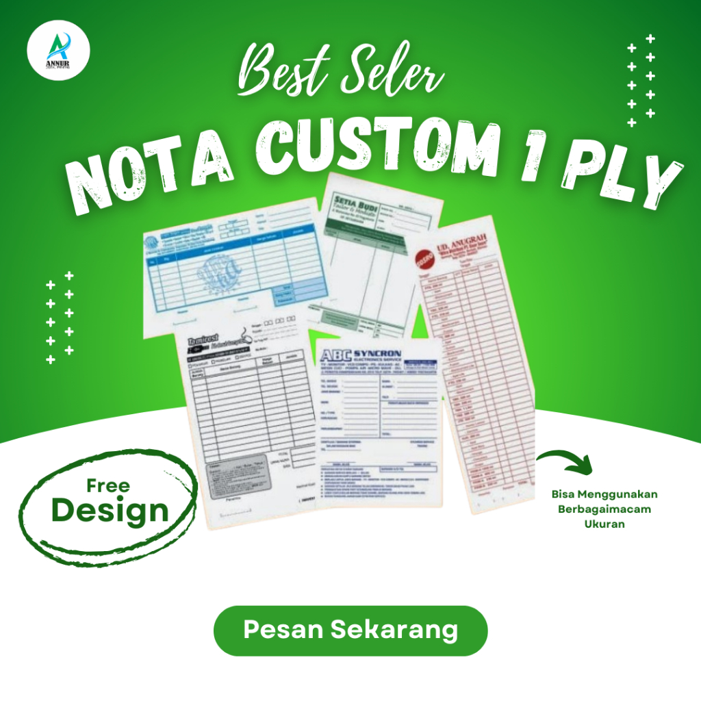 

NOTA CUSTOM (DESIGN SESUAI KEINGINAN) 3 PLY