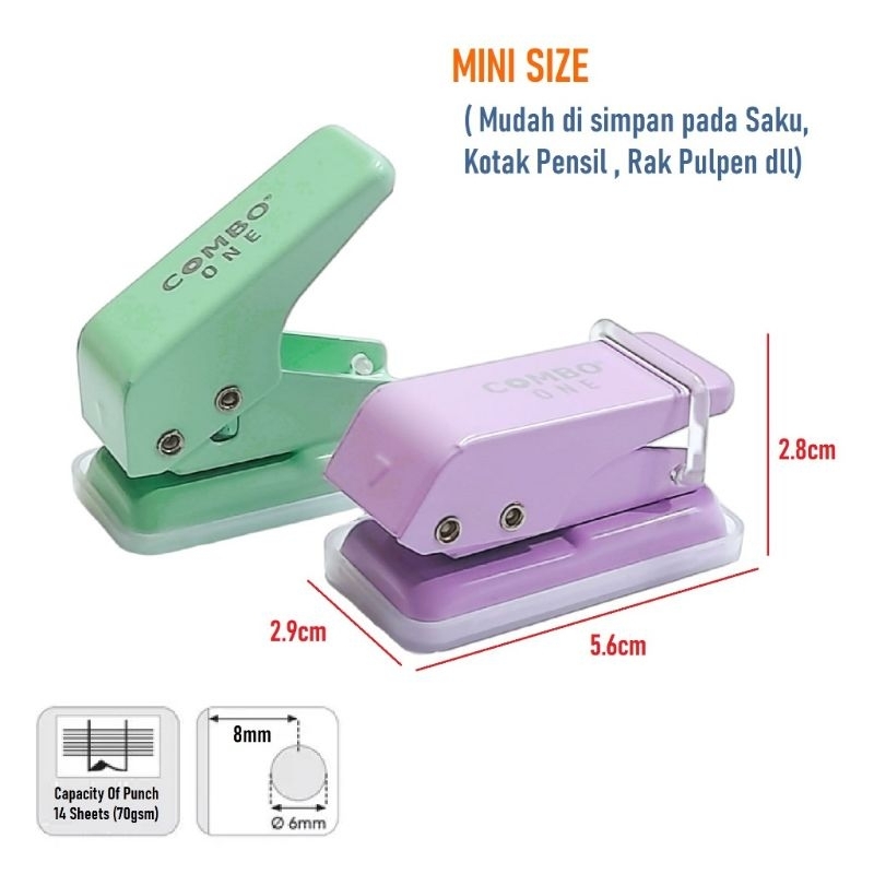 

Pembolong kertas Mini / Pembolong kertas 1 lubang / one hole punch