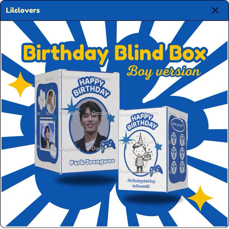 

BLIND BOX CUSTOM UNTUK KADO ULANG TAHUN CEWEK DAN COWOK PINK BIRU LUCU UNIK