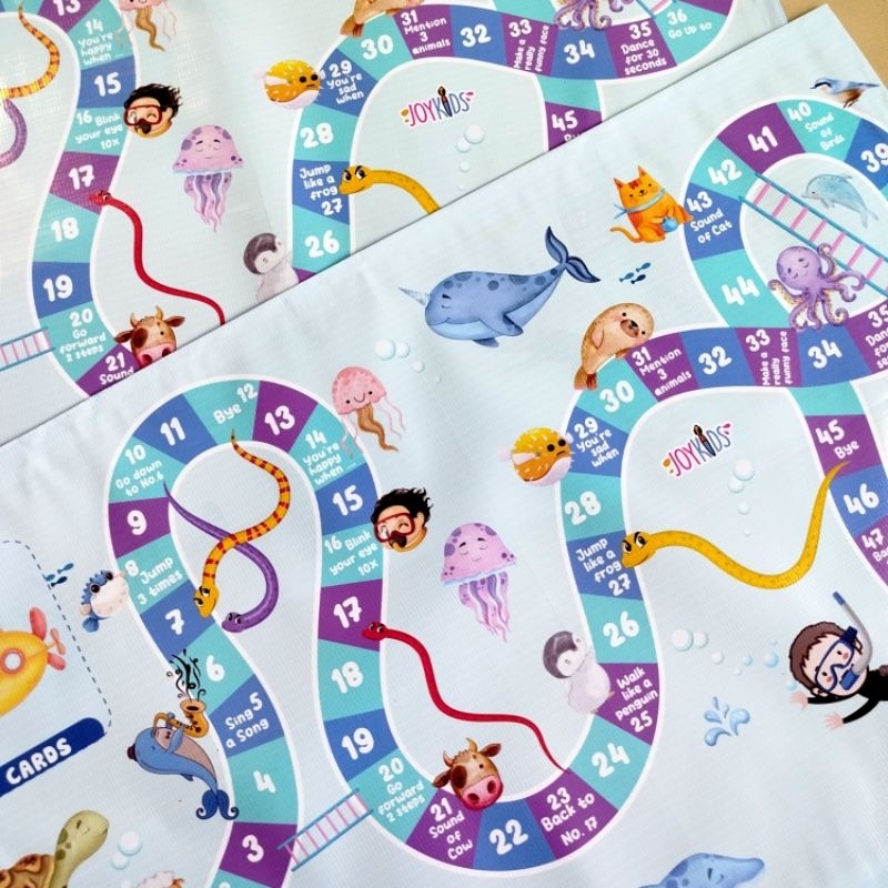 JOYKIDS.ID Random Tema :  Playmat Mainan Ular Tangga Edukasi / Mainan Ular Tangga Ceria / Ular Tangg