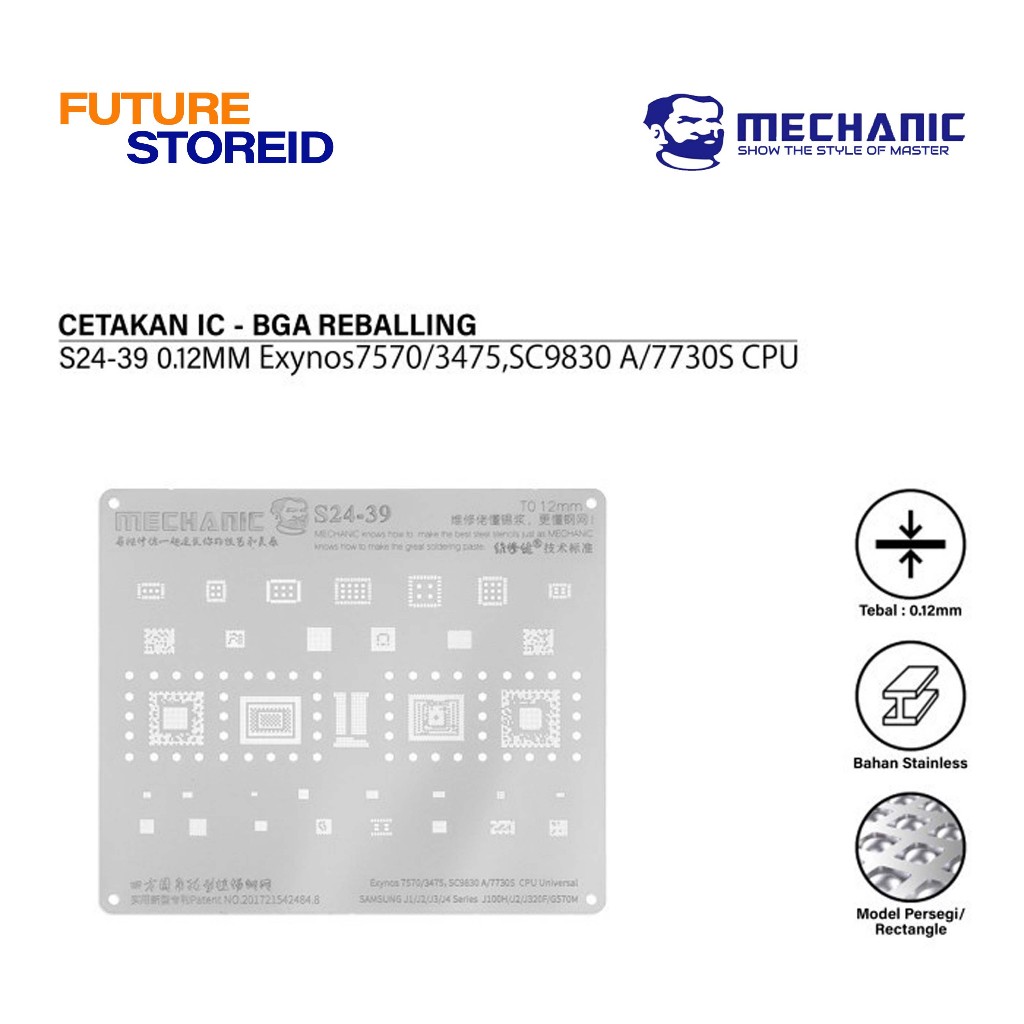 MECHANIC S24-39 CETAKAN IC 0.12M Exynos7570/3475,SC9830 A/7730S CPU Universal For Samsung J1/J2/J3/J