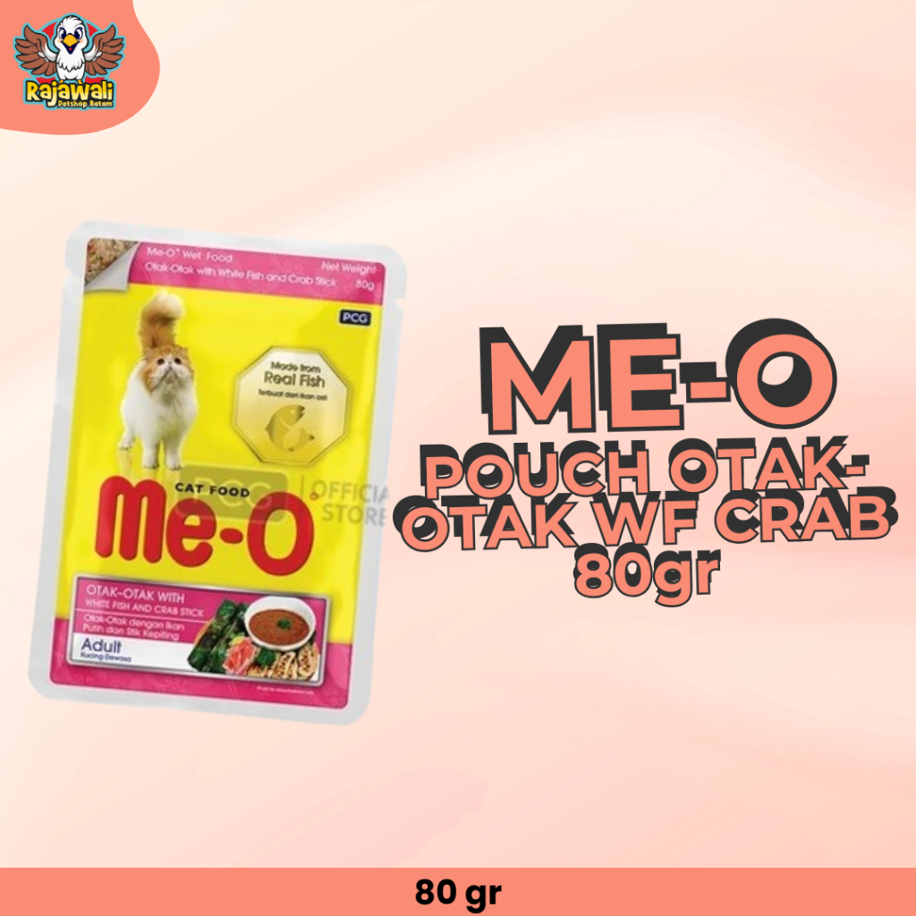 Rajawali Petshop Meo pouch Otak-otak White Fish Crab 80gr Meo Pch