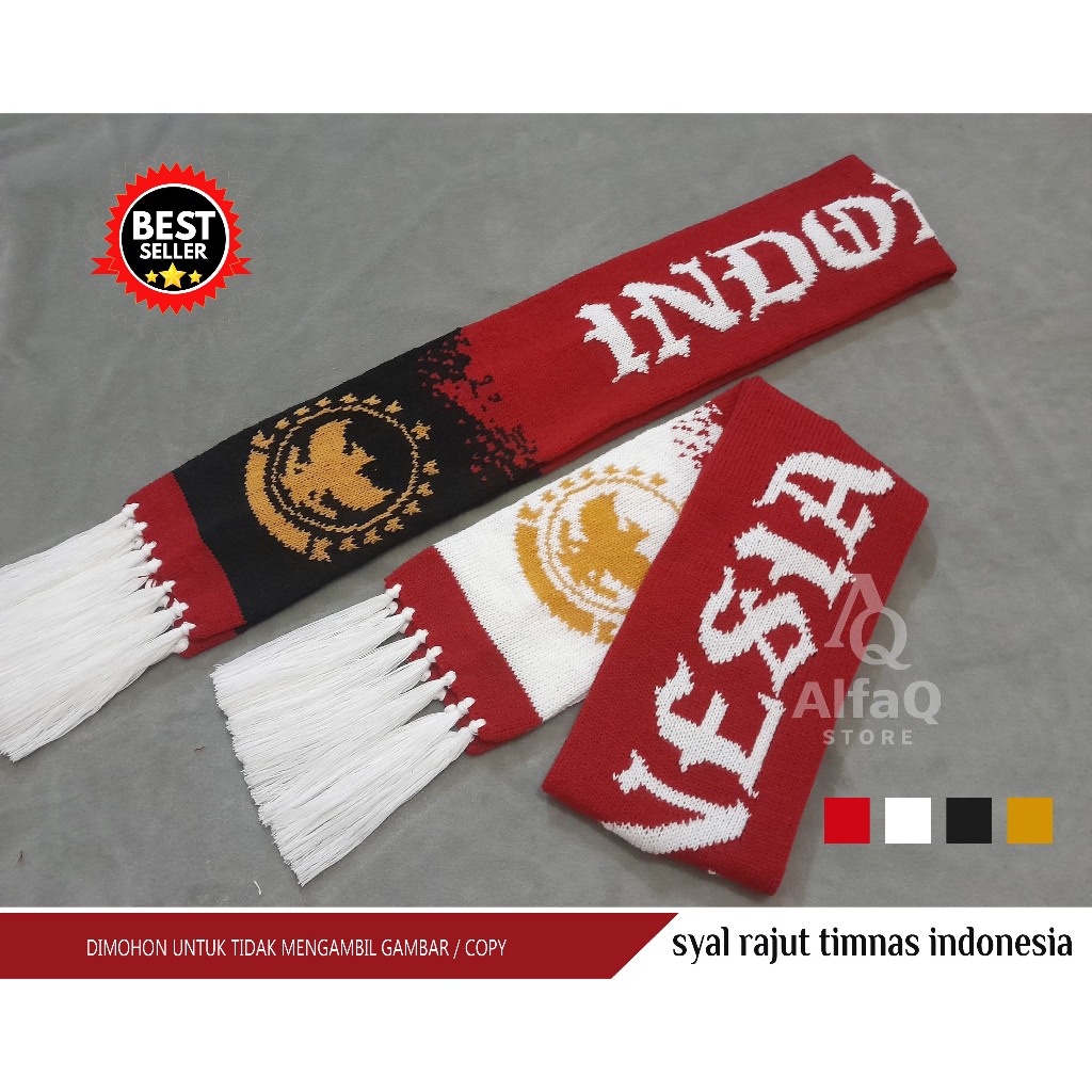 SYAL TIMNAS, syal rajut timnas indonesia, syal leher pria wanita, slayer timnas ( New )