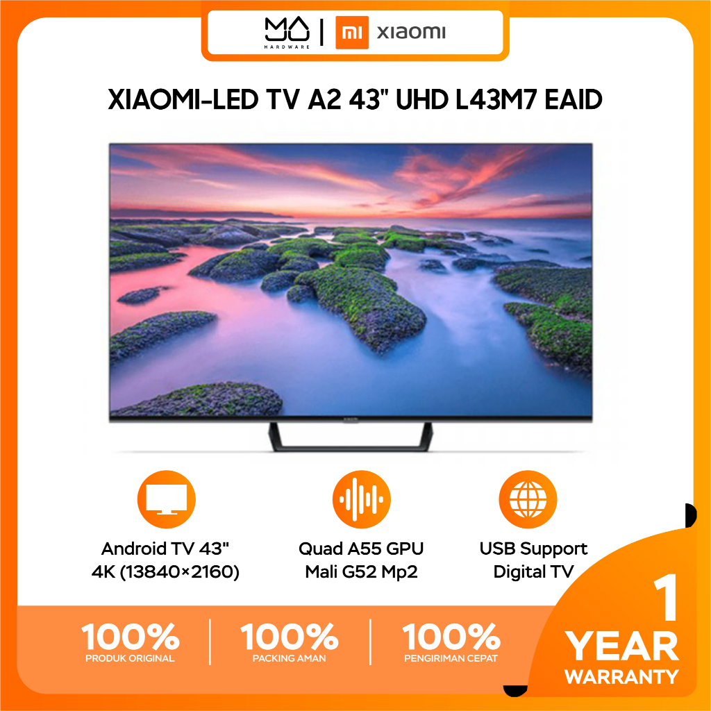 [FREE BRACKET] TV ANDROID Xiaomi Mi TV - A2 43 INC 4K UHDL 43M7EAID - Garansi Resmi