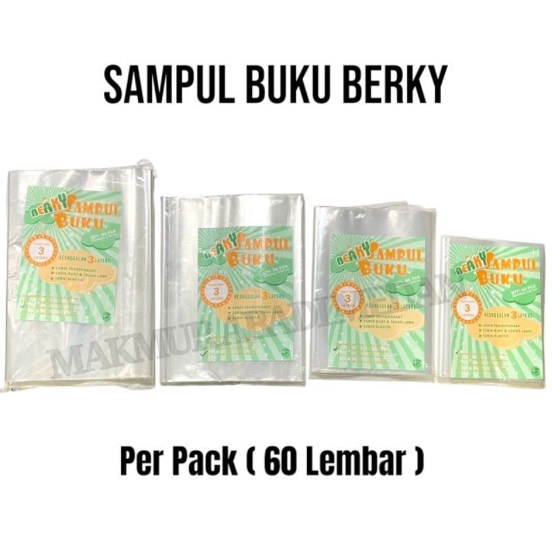 

(1Pack:60Pcs) Sampul Buku Berky Kwarto Boxy LKS Folio Sampul Buku Tulis Tebal Berky