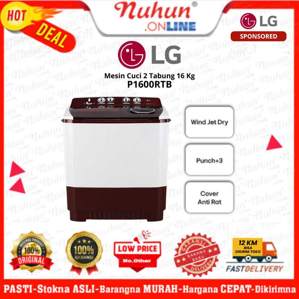 [CIANJUR] Mesin Cuci LG 1600P RTB 16 Kg CIANJUR ONLY