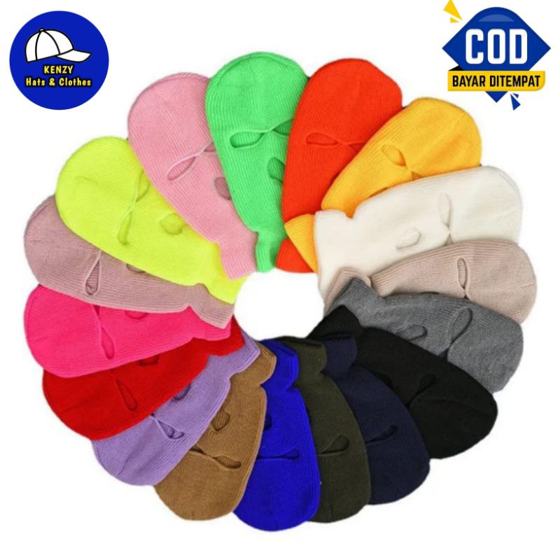 SEBO /KETHU LUBANG 3/MASKER NINJA /TREND TIKTOK /BUFF /MASKER VIRAL /TOPI TERLARIS