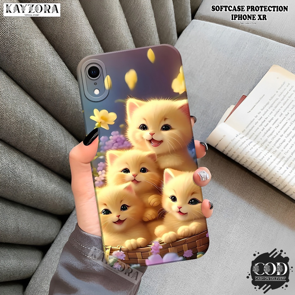 Case IPHONE XR Terbaru - KAYZORA - Fashion Case Kucing - Casing IPHONE XR - Silikon Pro Camera - Sof