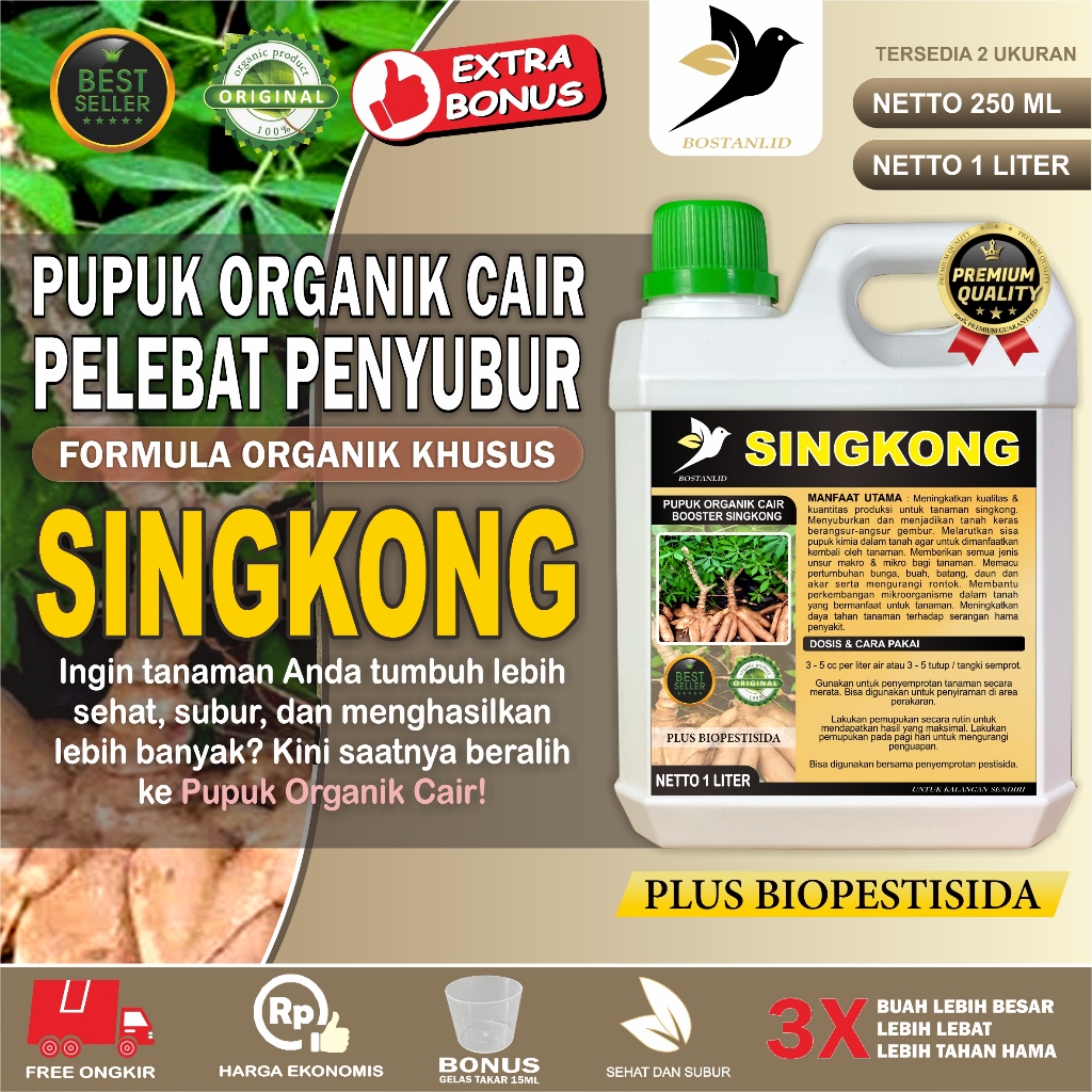 Pupuk Organik Cair Singkong / Booster Singkong / Pupuk Singkong  Cair  / Nutrisi Singkong / POC Sing
