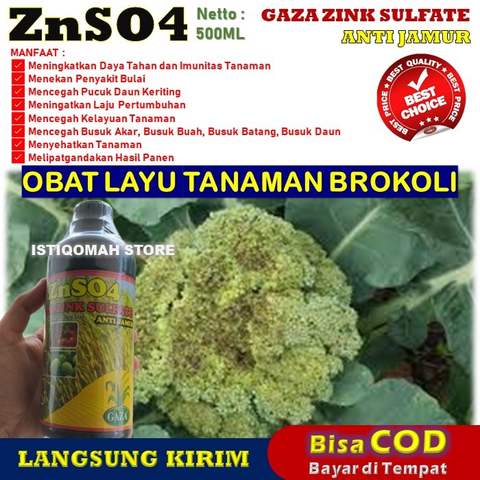 ZNSO4 GAZA 500ML Pupuk Semprot Obat Layu Tanaman Brokoli Paling Ampuh Pupuk Cair Zinc Sulfat Anti La