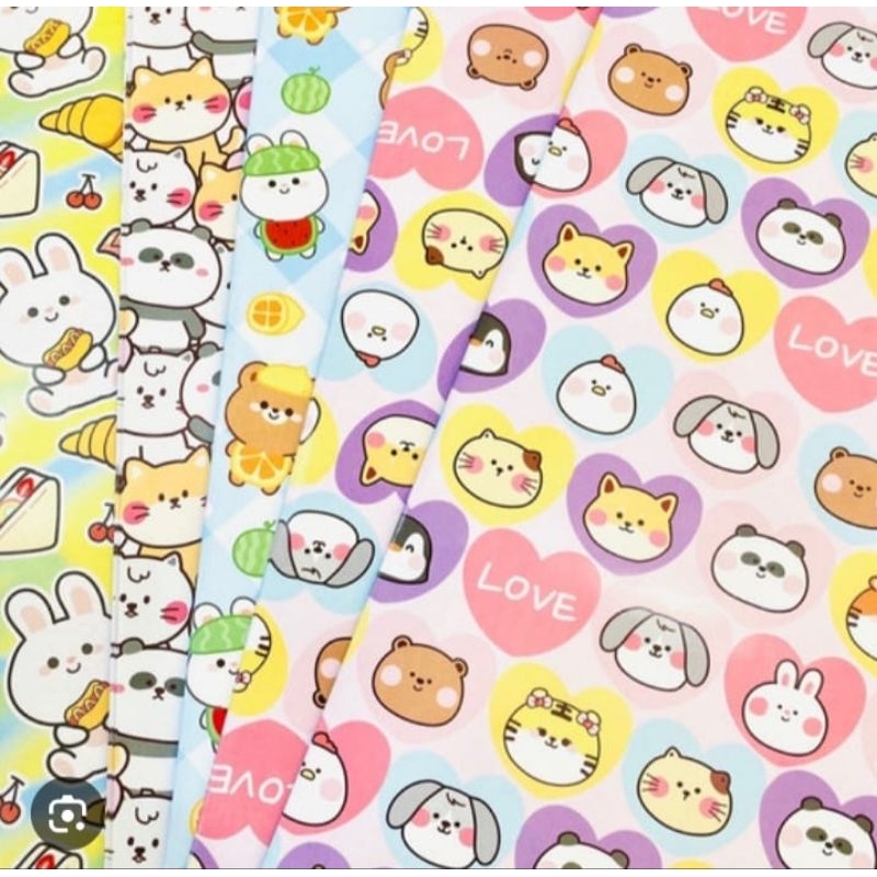 

Kertas kado merek kiki isi 50pcs glosi