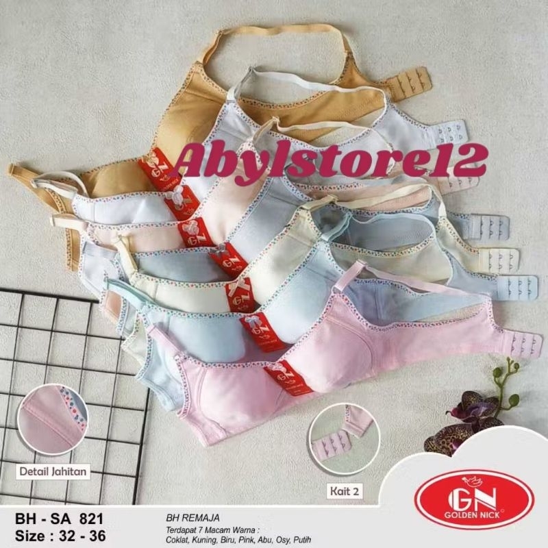 Golden Nick - Bh Remaja Bh Anak Sekolah Bh Pelajar BH PUTIH Bh Katun Kait 2 BH SA 308 SA 821