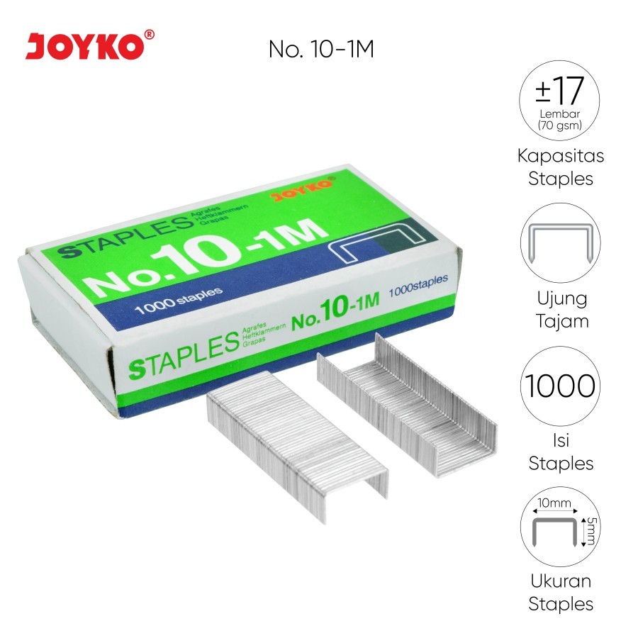 

JOYKO isi staples No. 10-1M staples stapler kecil biasa 1 Pack kecil SAJA