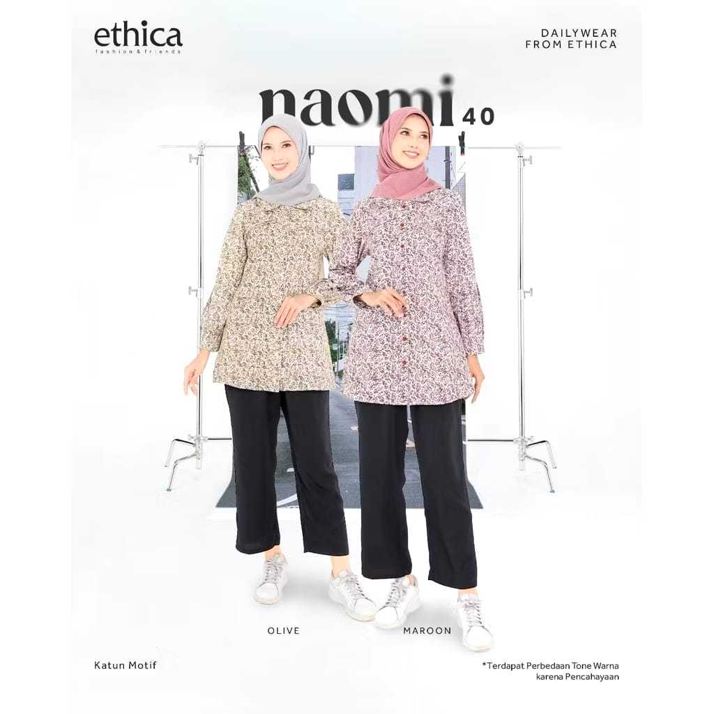 ATASAN / TUNIK WANITA NAOMI 40 MAROON - BY ETHICA