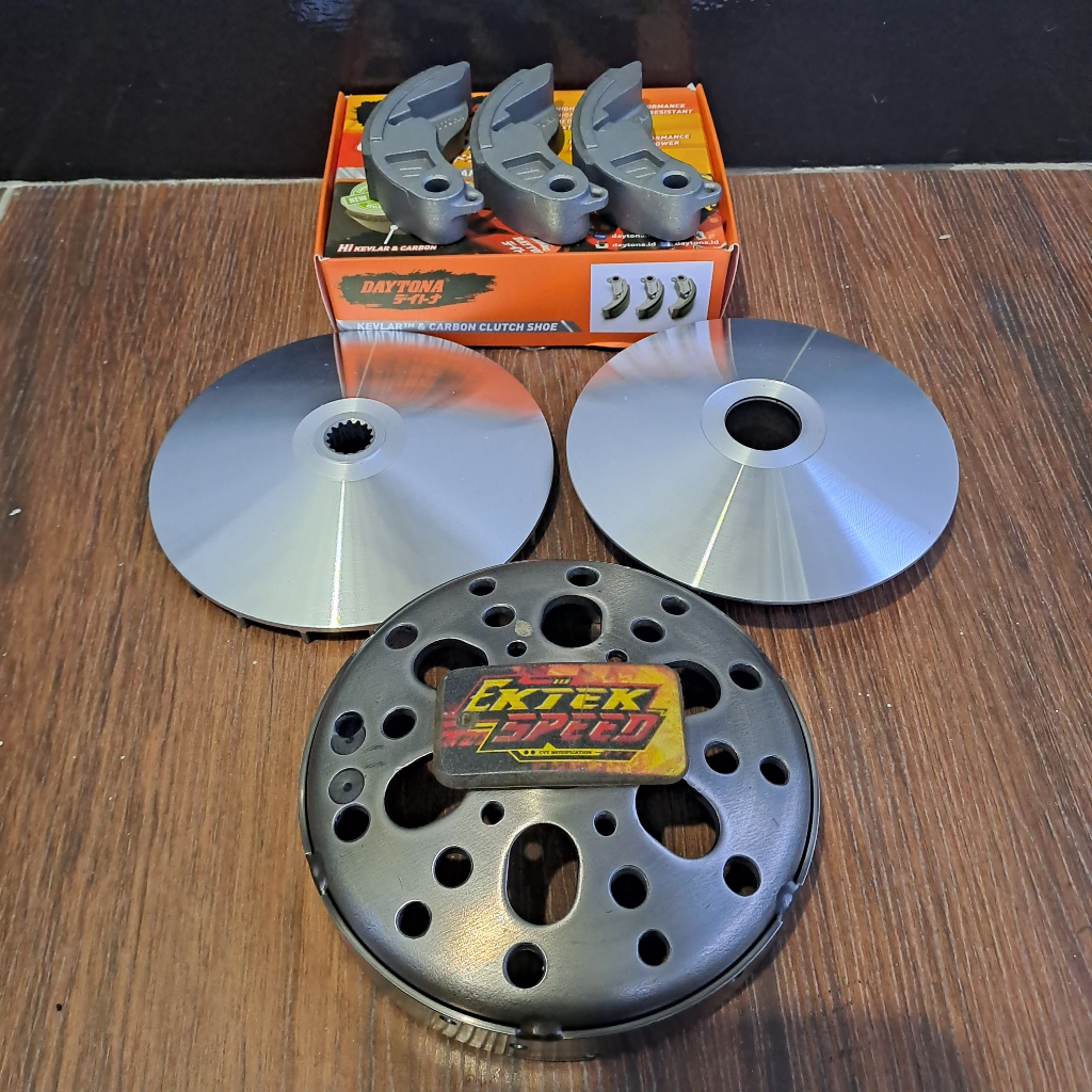 PAKET PULLEY PULLY CUSTOM INTERLOCK + CLUCTH HOUSING , CLUTCH SHOE DAYTONA NMAX , NVX , AEROX, LEXI