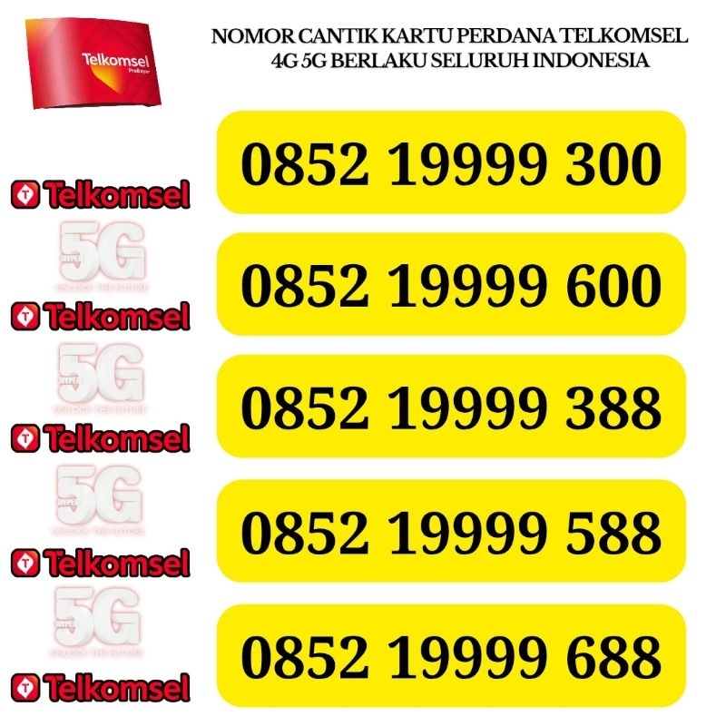 KARTU PERDANA NOMOR CANTIK SIMPATI 4G 5G TELKOMSEL NOCAN SIMPATI NOMER SIMPATI CANTIK KARTU PERDANA 