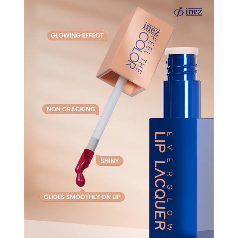 EVERGLOW LIP LACQUER/ LIPSTIK/ LIP CREAM/ INEZ