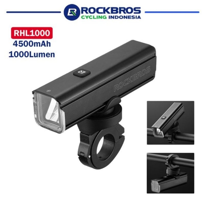 lampu depan Rockbros Rhl 1000 lumens New segel.