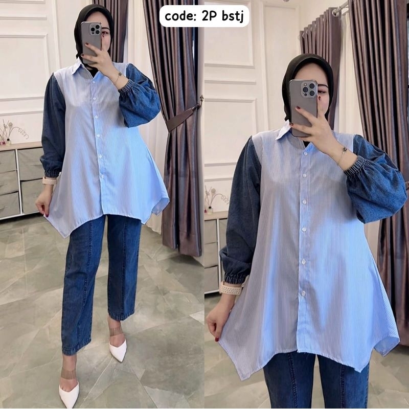 One Set Premium Bahan Jeans mix Katun Zara