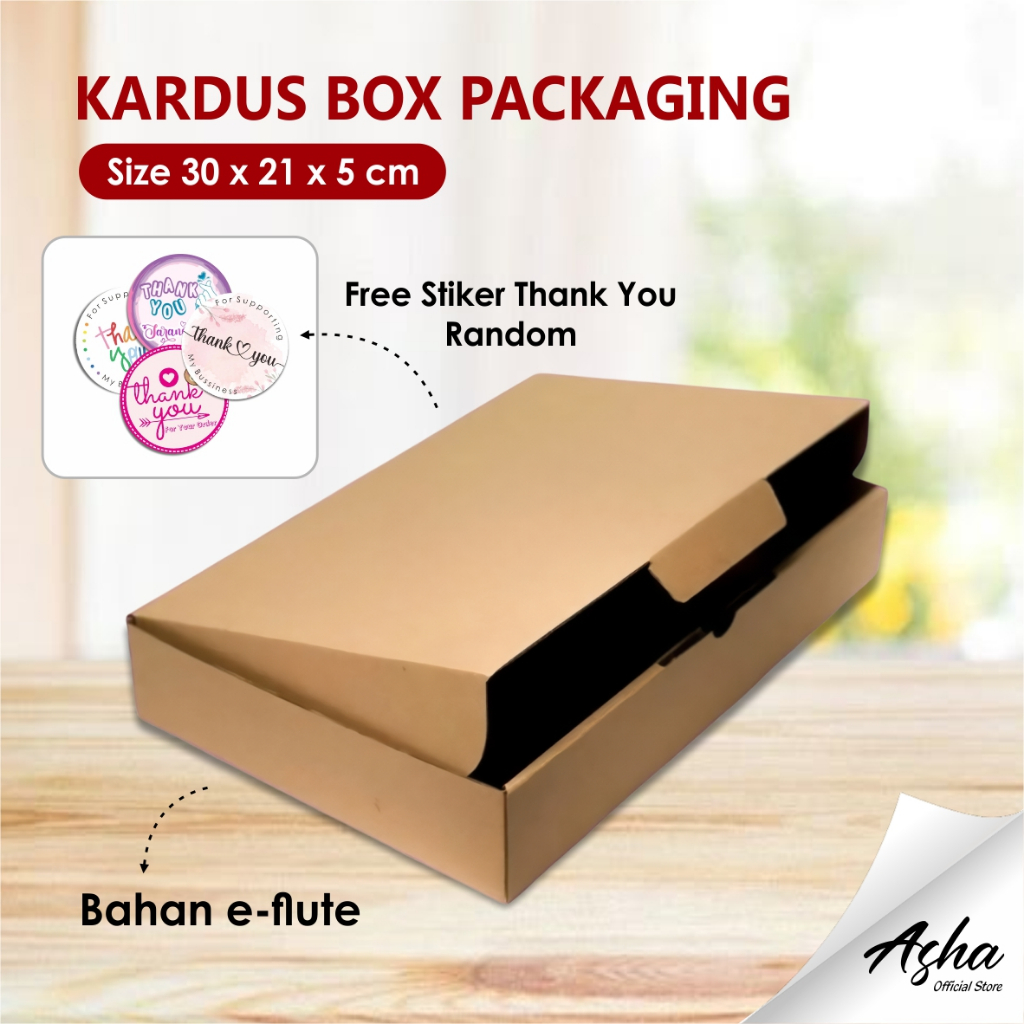 KARDUS BOX PACKAGING HAMPERS  FREE STIKER - BOX KARTON PACKING UKURAN 30 X 21 X 5 CM READY STOCK
