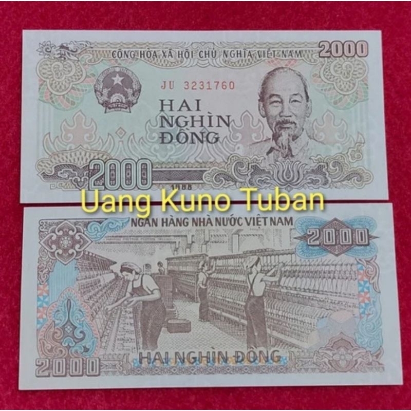uang kertas asing 2000 Dong Vietnam
