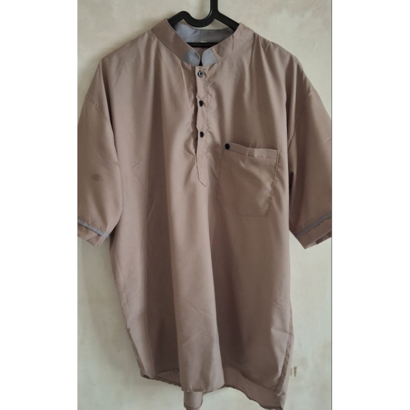 Baju Koko lengan pendek warna coksu