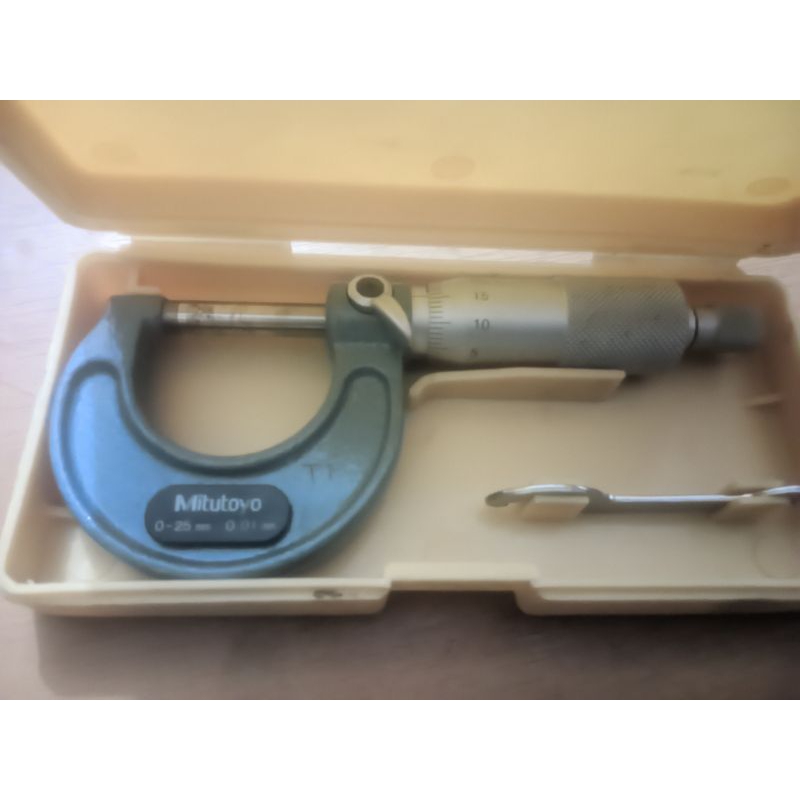 mikrometer mitutoyo 0-25mm ketelitian 0.01mm