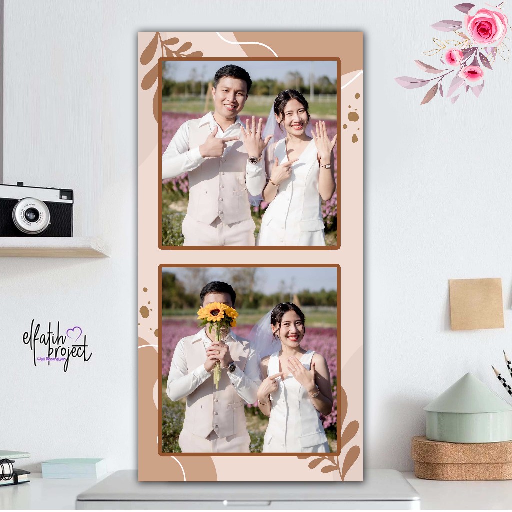 CETAK FOTO+BINGKAI KAYU MDF UKURAN 15X30CM ESTETIK