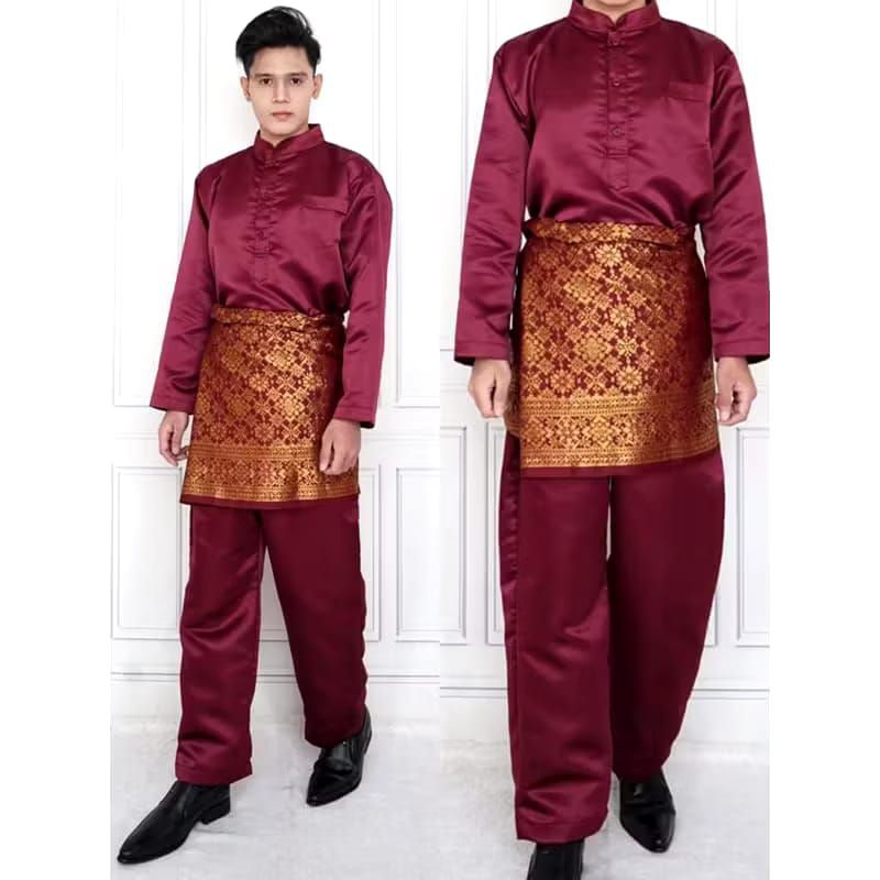 STELAN BAJU KURUNG PRIA SET SONGKET // SET SONGKET STELAN PRIA // BAJU KURUNG POLOS PRIA PLUS SONGKE