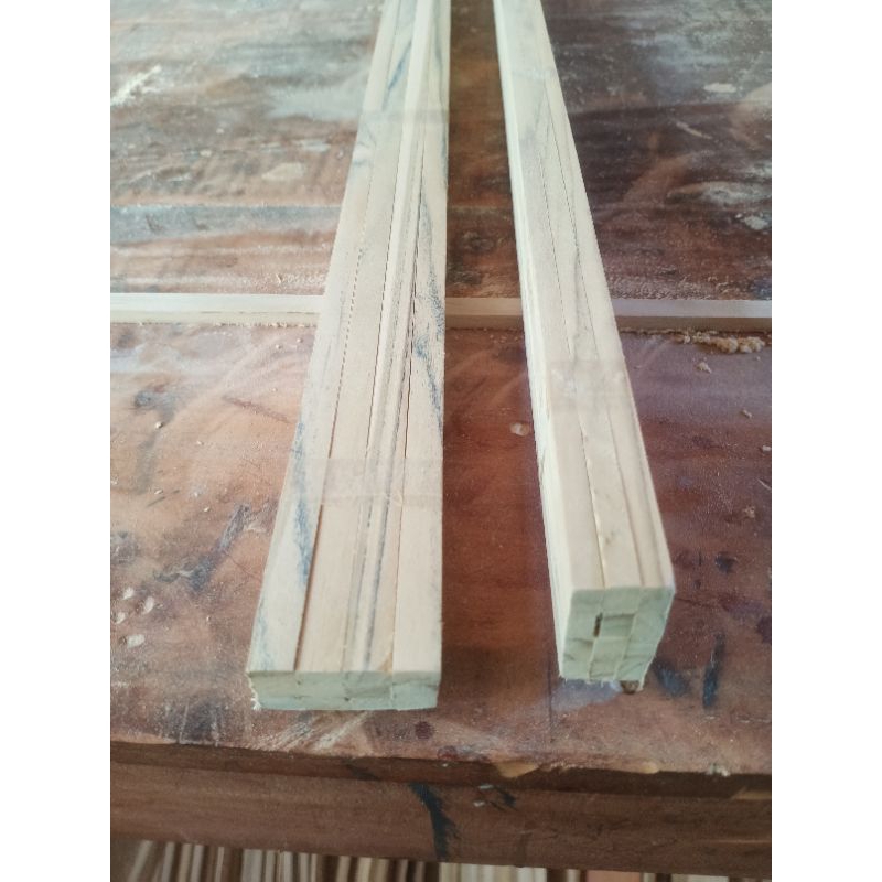 kayu stick bahan sabuk sangkar burcil 6x9 mm panjang 55 cm jati isi 12 pcs