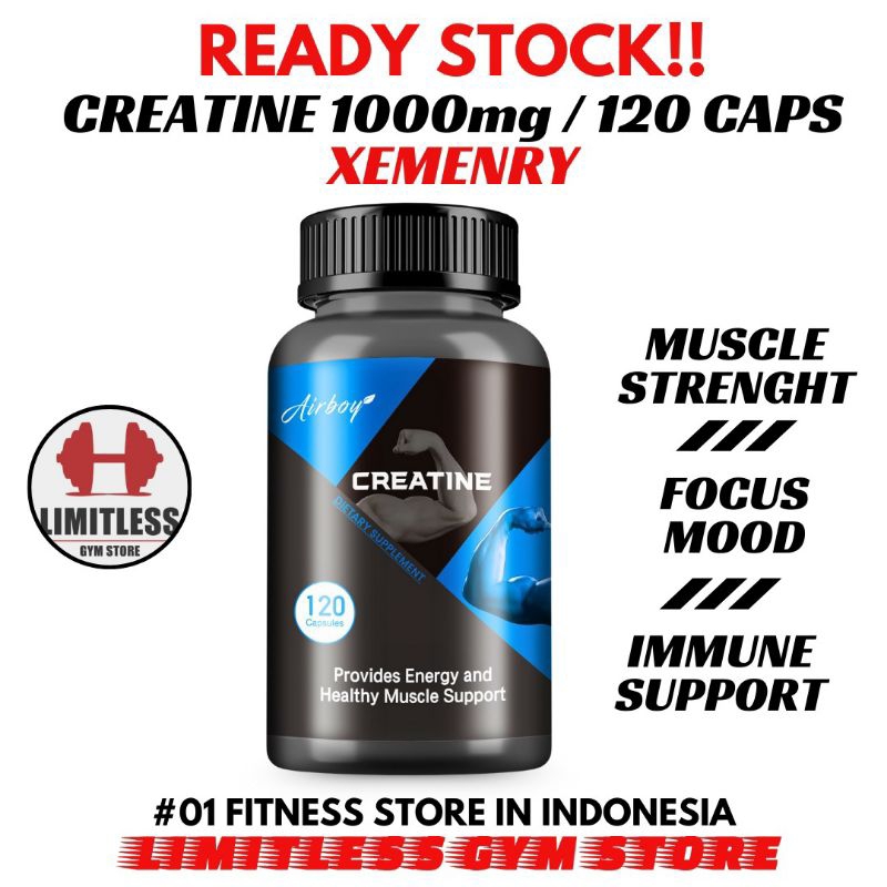 Airboy USA Creatine Monohydrate 120 Kapsul Import kreatin