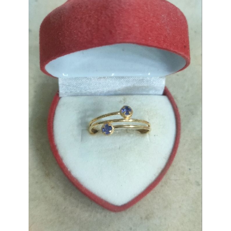 cincin spiral mata ungu 1 gram emas muda