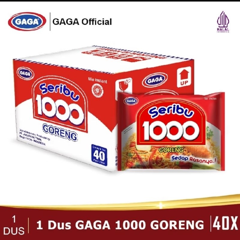 

Mie Gaga 1000 mie goreng 1 dus isi 40