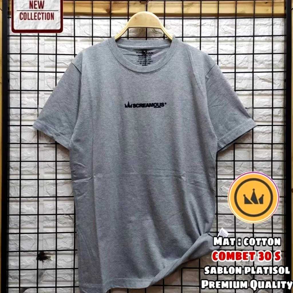 Screamous Baju Kaos Lengan Pendek Logo Katun Combed Murah/Kaos Distro Screamous/Kaos Pria Terbaru/Ka