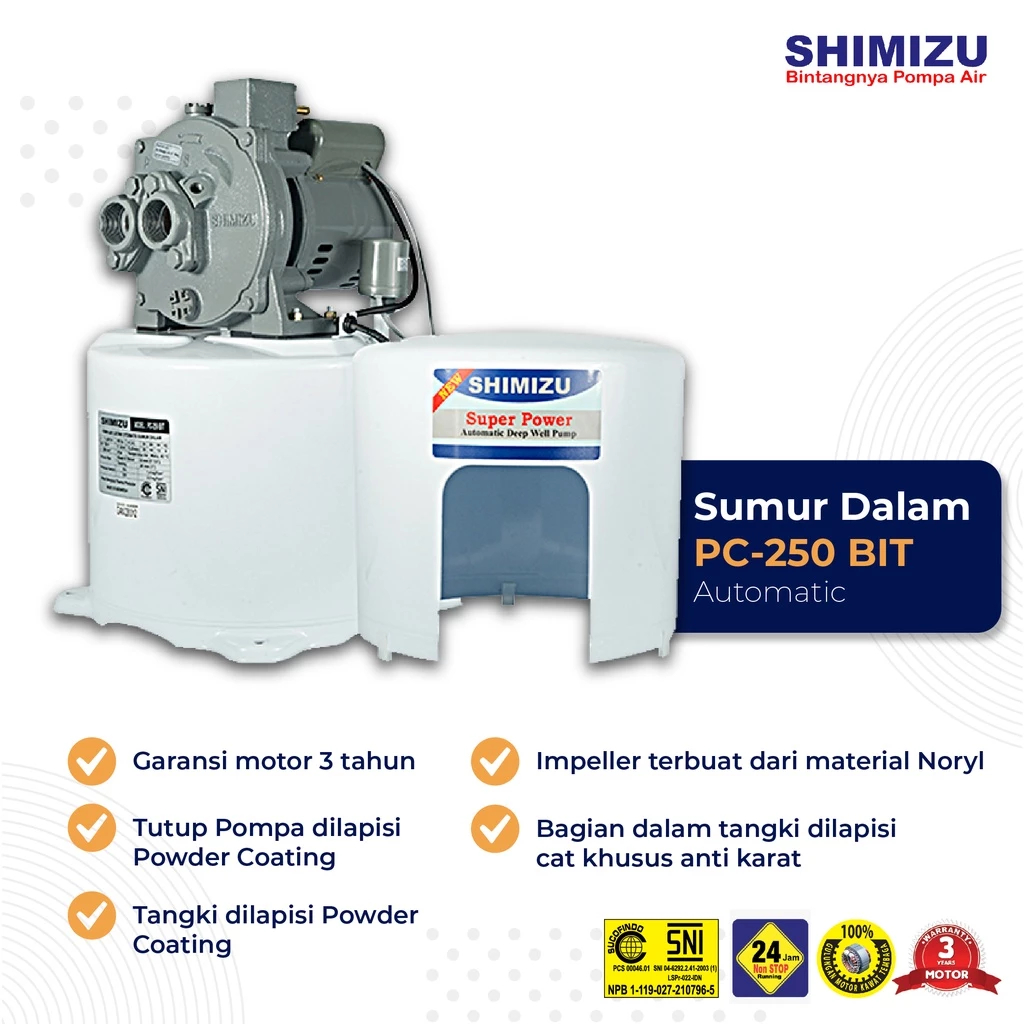 Shimizu Pompa Air Otomatis Sumur Dalam / Pompa Air Model Jepang Sumur Dalam PC 250 BIT