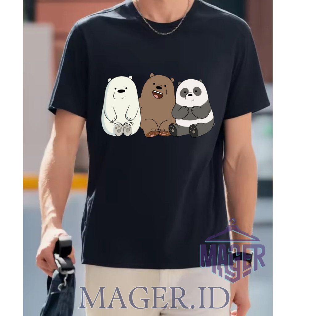 BAJU KAOS ATASAN OBLONG / BAJU KAOS WANITA/PRIA UNISEX / BAJU VIRAL/ KAOS MURAH /GAMBAR WE BARE BEAR