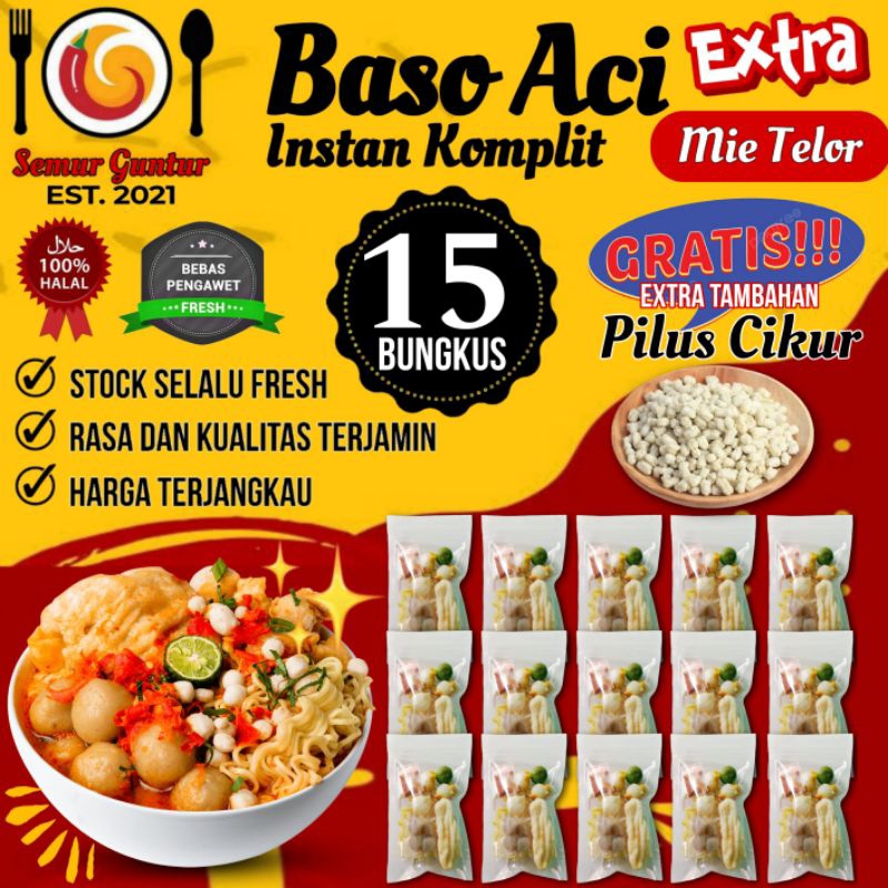 

[Paket Usaha ] Khas Cianjur EXTRA Instan Komplit Full Bumbu Kaldu Kuah Pedas Free Tambahan Pilus Cikur / Boci Homemade / Bakso Baci Olahan Bocil Bacil Cemilan Kekinian