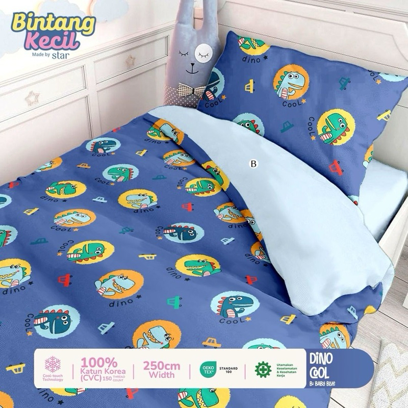 Seprai katun CVC star collection motif DINO cool 2 warna (Tika )